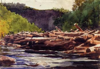 Winslow Homer : Hudson River at Blue Ledge, Essex County